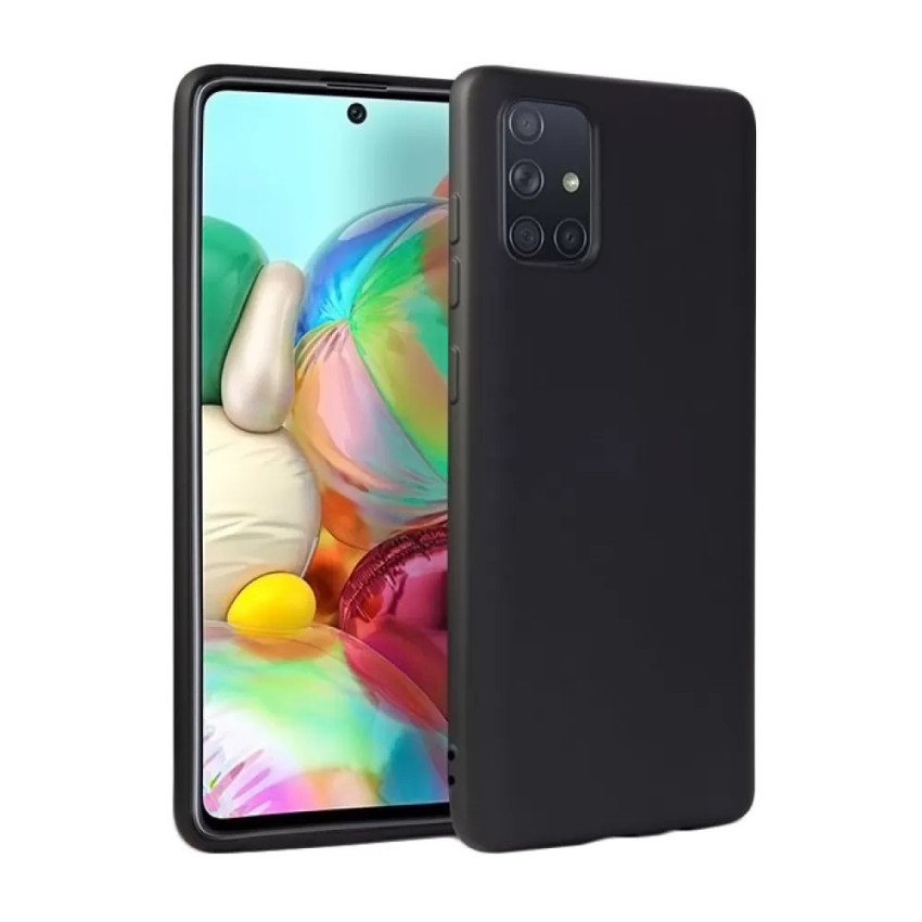 Θήκη Πλάτης Σιλικόνης Soft HQ για Samsung A715F Galaxy A71 - Χρώμα: Μαύρο