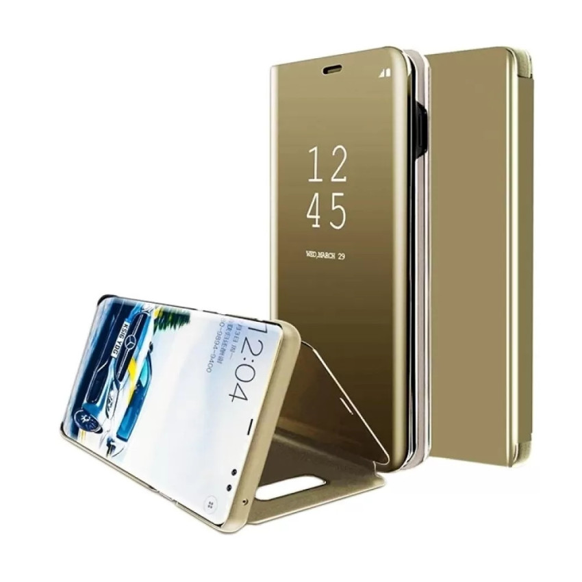 Θήκη Clear View Stand για Samsung Galaxy S10 Lite E - Χρώμα: Χρυσό