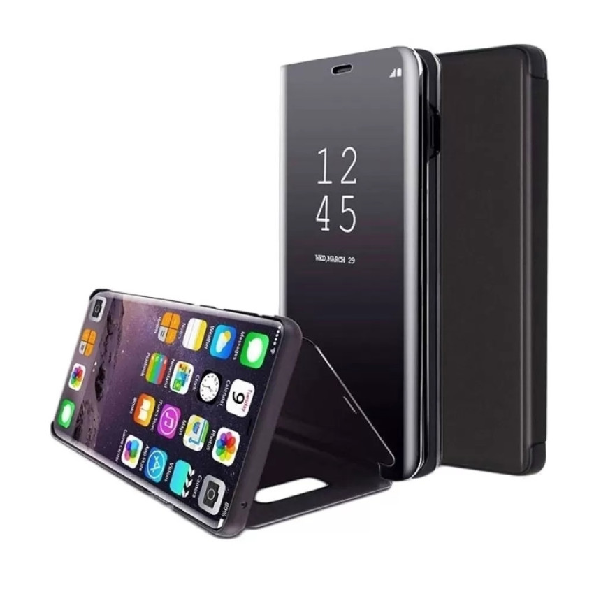 Θήκη Clear View Stand για Huawei Mate 20 Lite - Χρώμα: Μαύρο
