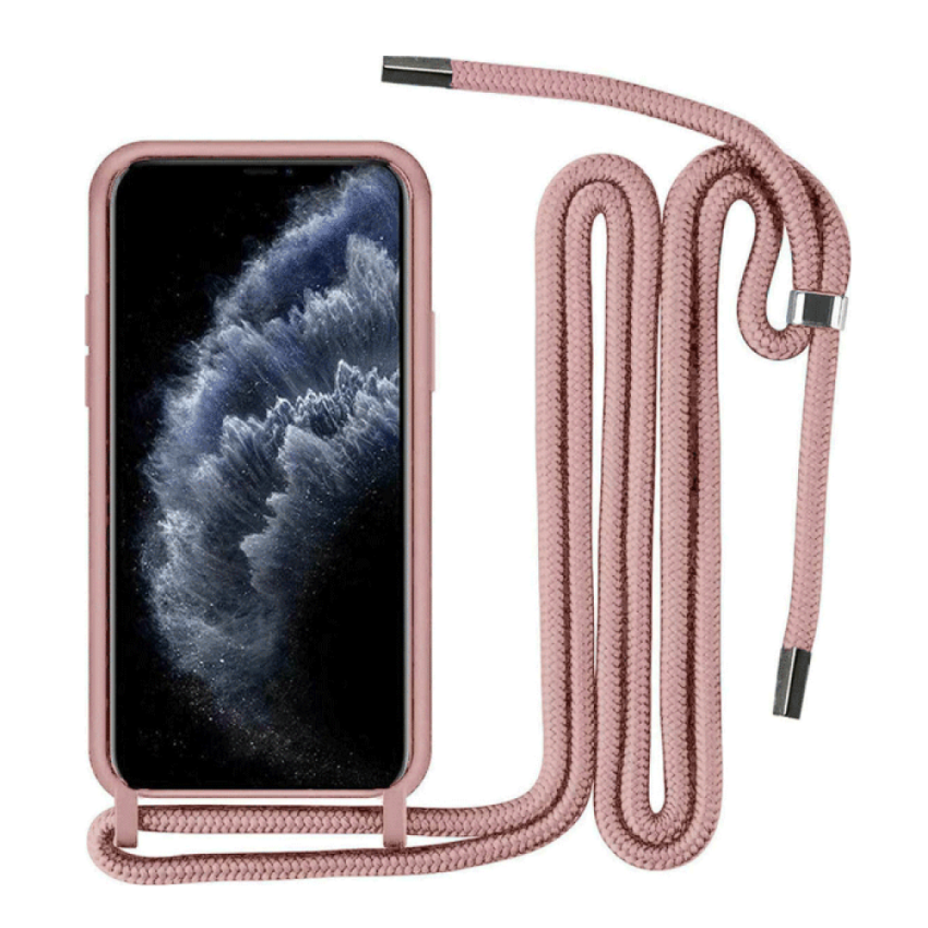 Θήκη Πλάτης Σιλικόνης με Λουράκι για Samsung Galaxy A16 - Χρώμα: Ροζ