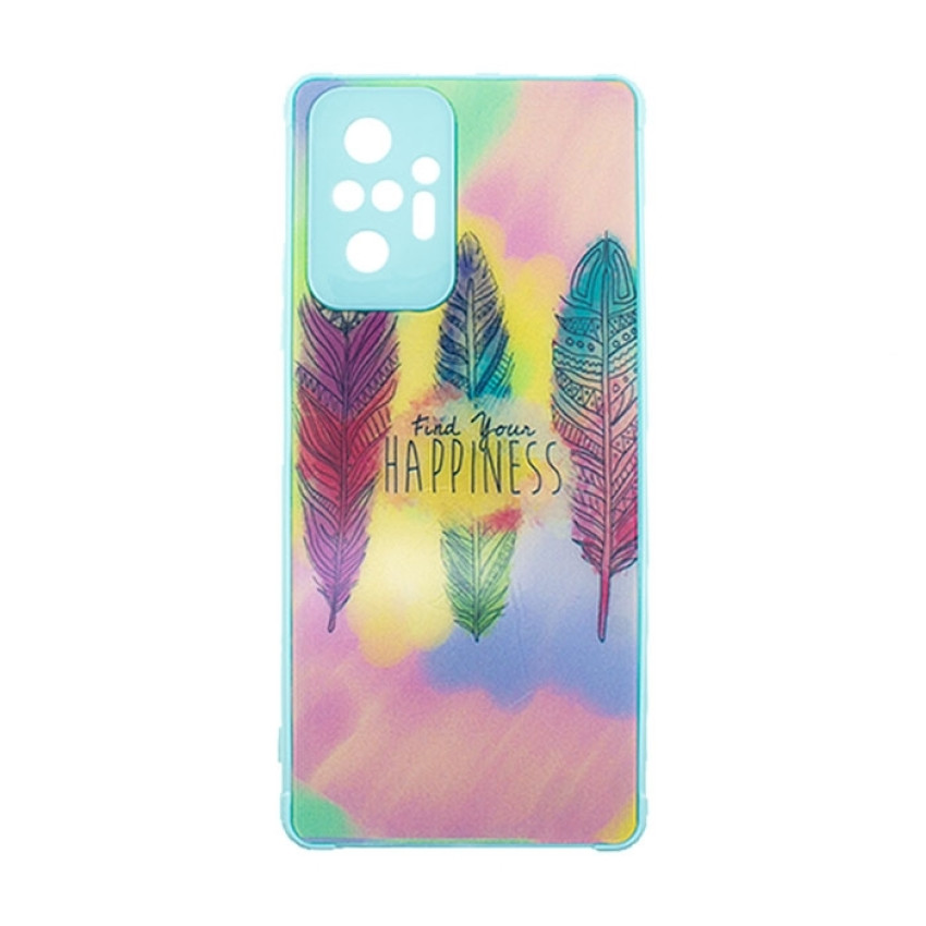 Θήκη Πλάτης Πλαστική με Σχέδια για Xiaomi Redmi Note 10 Pro - Χρώμα: Γαλάζιο με Φτερά