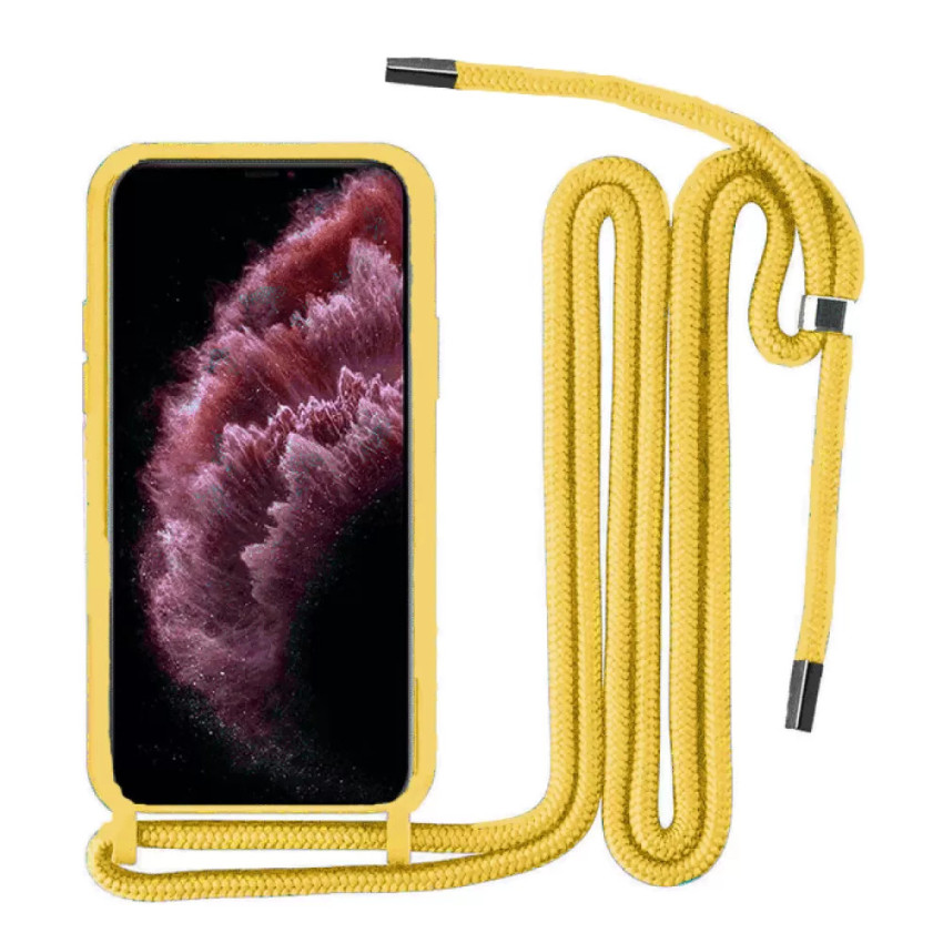 Θήκη Πλάτης Σιλικόνης με Λουράκι για Xiaomi Poco X3/Poco X3 Pro - Χρώμα: Κίτρινο