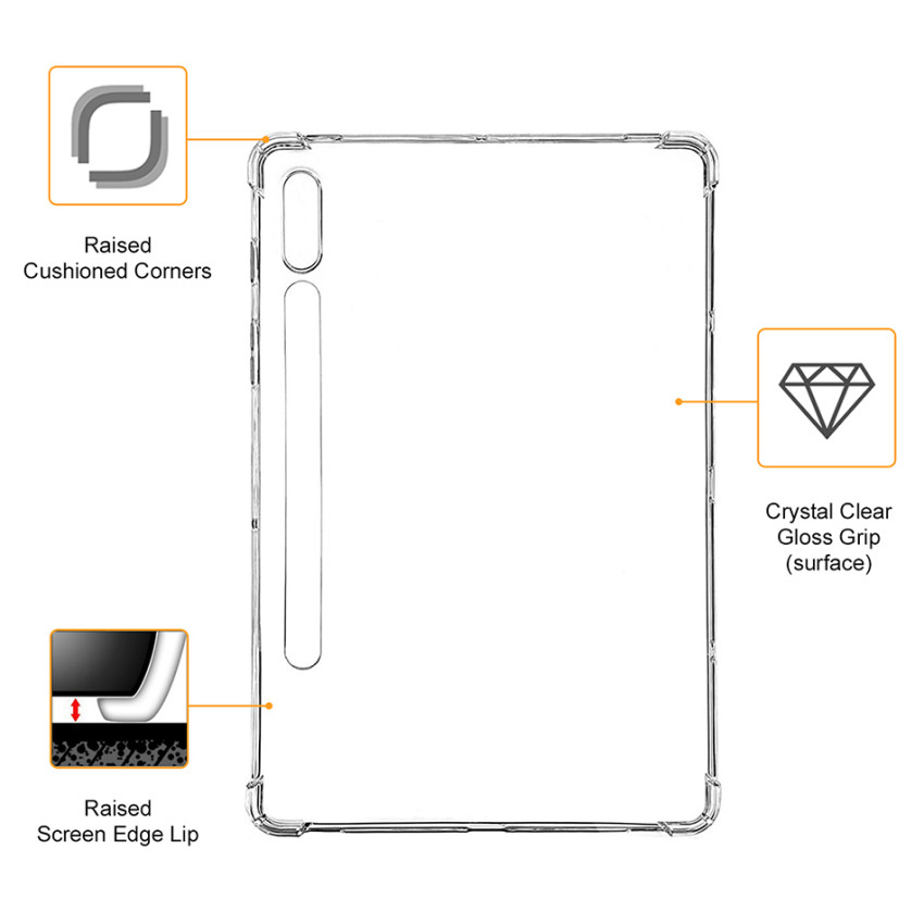Θήκη Πλάτης Σιλικόνης Anti Shock για Samsung Galaxy S8 Ultra X900/X906 - Χρώμα: Διάφανο