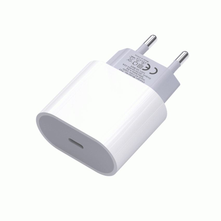 PZX P43 Super Fast Charging Φορτιστής SmartPhone με 1 θύρα Type-C 20W - Χρώμα: Λευκό