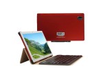 Atouch A105 Max Tablet PC Pencil Case 10.1", 256GB ROM, 6GB RAM, 5G, Dual SIM, Bluetooth Keyboard with Charger with Gold Case - Color: Red