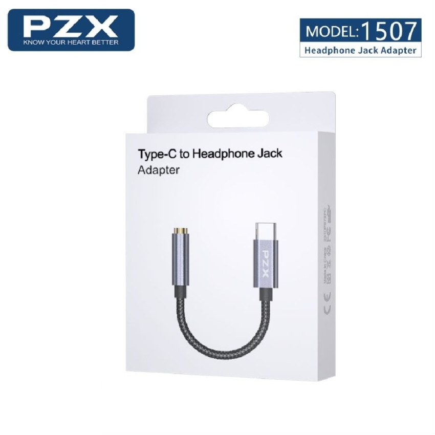 PZX-1507 Μετατροπέας USB-C Male σε AUX 3.5mm Female Adaptor With Cable 20cm - Χρώμα: Μαύρο