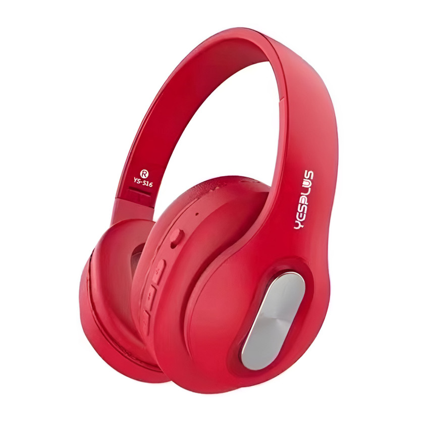 YESPLUS YS-516 Ασύρματα Bluetooth Ακουστικά με Μικρόφωνο HD Hi-Fi Stereo Sound - Χρώμα: Κόκκινο