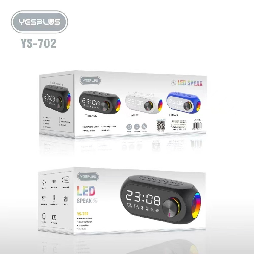 YESPLUS YS-702 Ηχείο Bluetooth & Ψηφιακό Ξυπνητήρι - Χρώμα: Μπλε