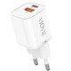 VIDVIE PLE255C&C PD 33W Φορτιστής GaN με 1 Θύρες USB-A & 1 Θύρες USB-C & Καλώδιο Type-C σε Type-C - Χρώμα: Λευκό