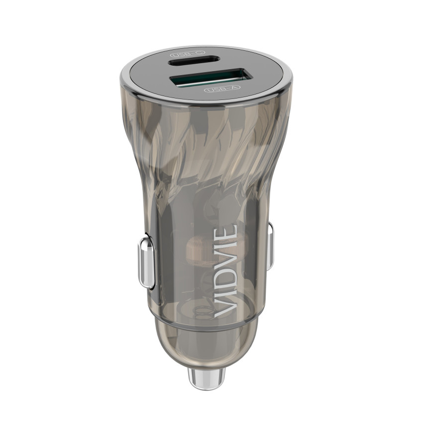 VIDVIE CC531 Φορτιστής Αυτοκινήτου με 30W Θύρα USB-A & 18W Θύρα USB Type-C με Καλώδιο Type-C - Χρώμα: Καφέ