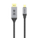 VIDVIE HD02 Καλώδιο Type-C σε DisplayPort Adapter Cable 4K Resolution 60hz 2m - Χρώμα: Σκούρο Γκρι