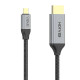 VIDVIE HD01 Καλώδιο Type-C σε HDMI 2.0 Cable 4K Resolution 60hz 2m - Χρώμα: Σκούρο Γκρι