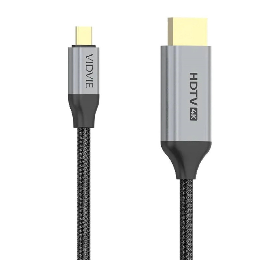 VIDVIE HD01 Καλώδιο Type-C σε HDMI 2.0 Cable 4K Resolution 60hz 2m - Χρώμα: Σκούρο Γκρι