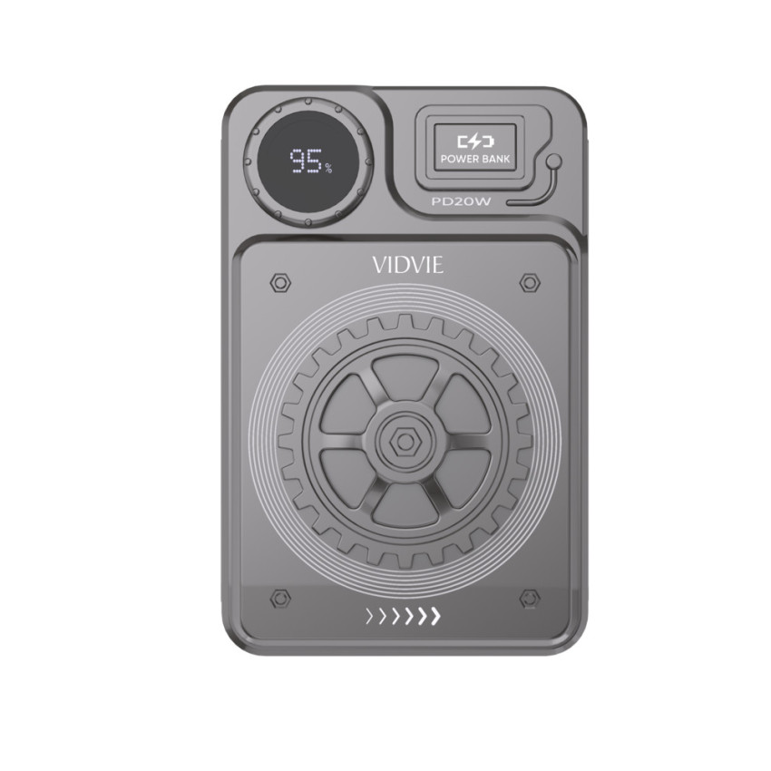 VIDVIE PB785 PowerBank 10000mAh 20W με Θύρα USB-A & 2x Θύρες USB Type-C & USB Lightning - Χρώμα: Γκρι