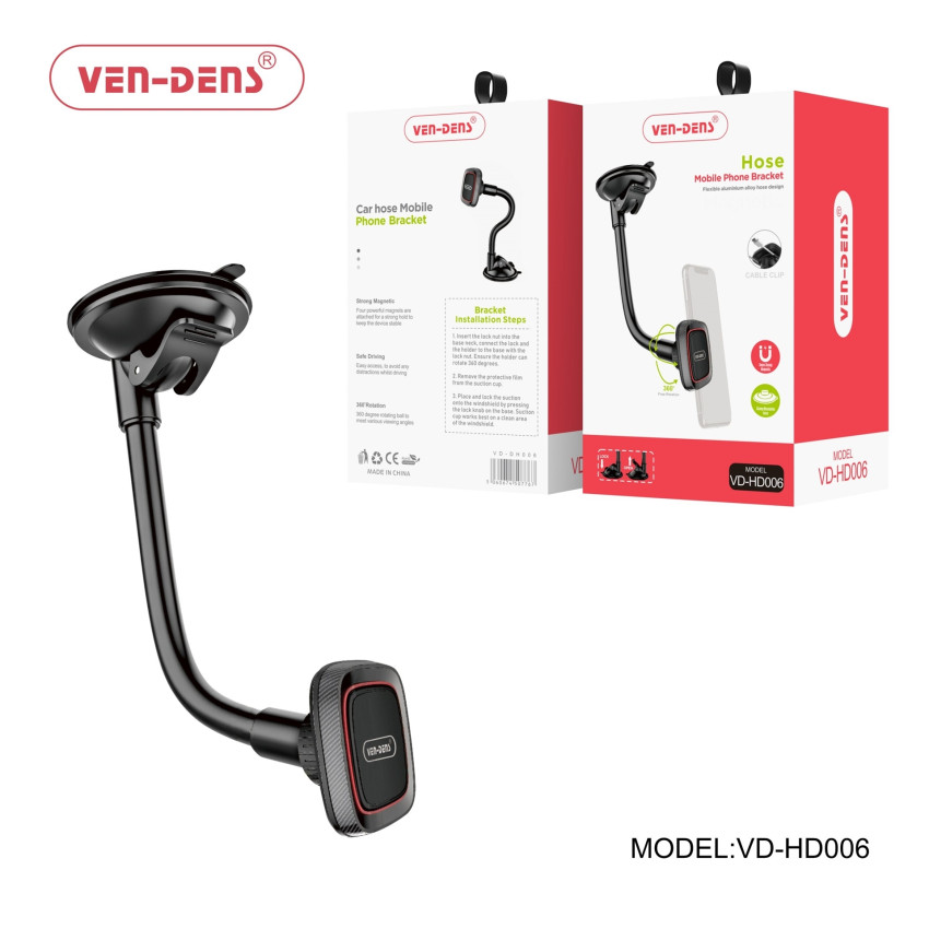 VEN-DENS VD-HD006 Ισχυρή Μαγνητική Περιστρεφόμενη 360° Βάση Κινητού Αυτοκινήτου - Χρώμα: Μαύρο