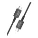 VEN-DENS VD-DCB02 Καλώδιο Type-C σε Type-C 240W Super-Fast Φόρτισης & Μεταφοράς Δεδομένων 1.8m - Χρώμα: Μαύρο