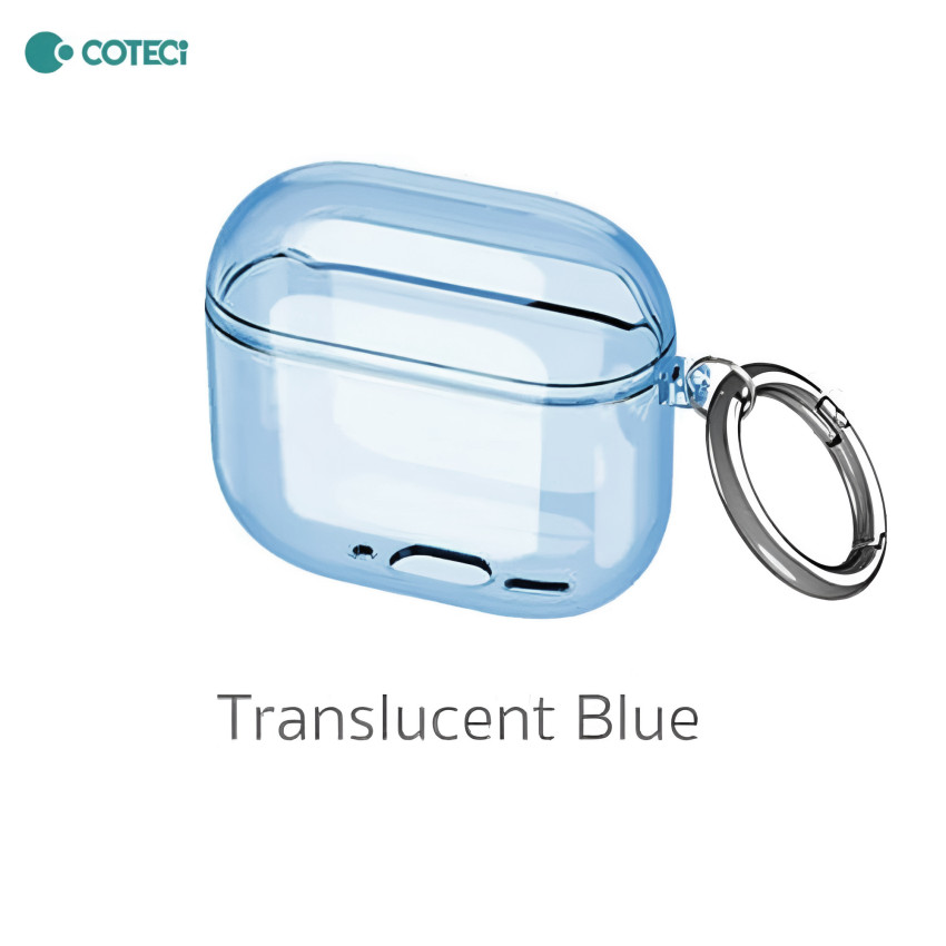 COTECi MS-018 Προστατευτική Θήκη για Apple AirPods 4 Ακουστικά με Keychain Hook - Χρώμα: Ημιδιάφανο Μπλε