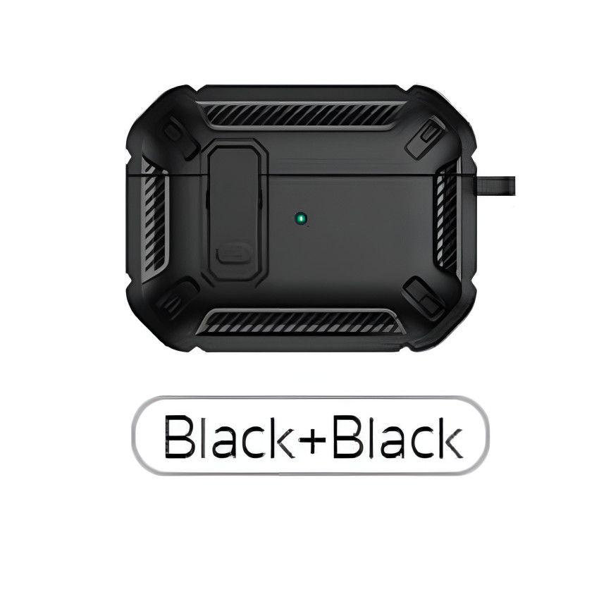 Cotetci AP-61 Mecha1 Προστατευτική Θήκη Ακουστικά για Apple AirPods 3 - Χρώμα: Μαύρο