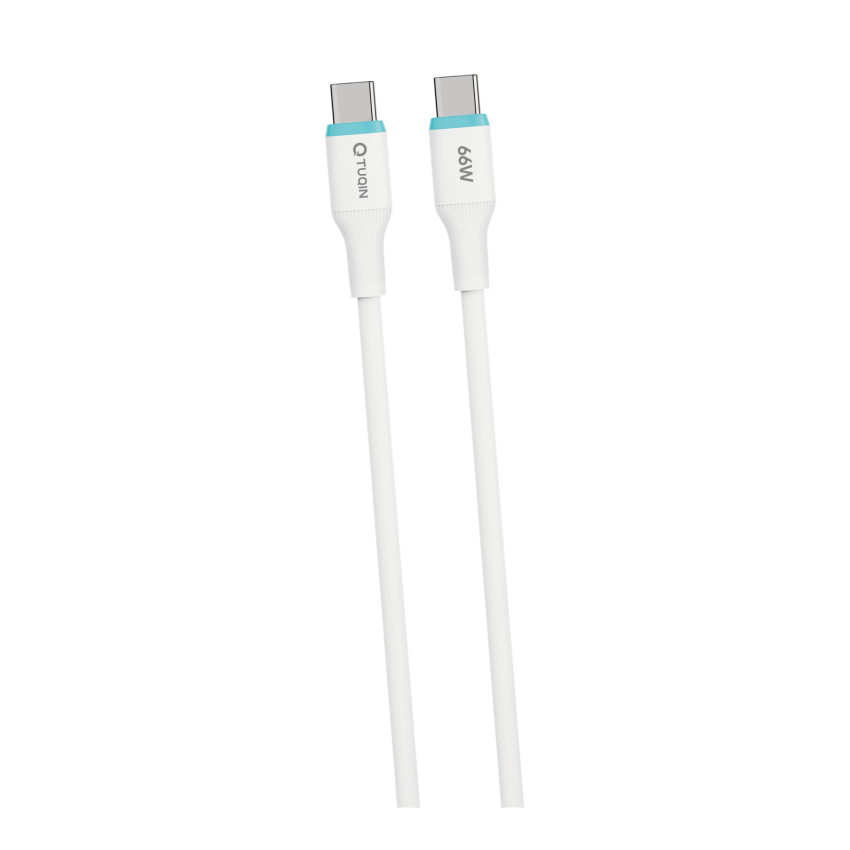 TUQIN QD45 66W Καλώδιο USB-C σε USB-C για Γρήγορη Φόρτιση 1m - Χρώμα: Λευκό