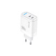 TUQIN QE59-C&i 30W Φορτιστής με 2xΘύρες USB-C & Καλώδιο Type-C σε Lightning Γρήγορης Φόρτισης 1m - Χρώμα: Λευκό