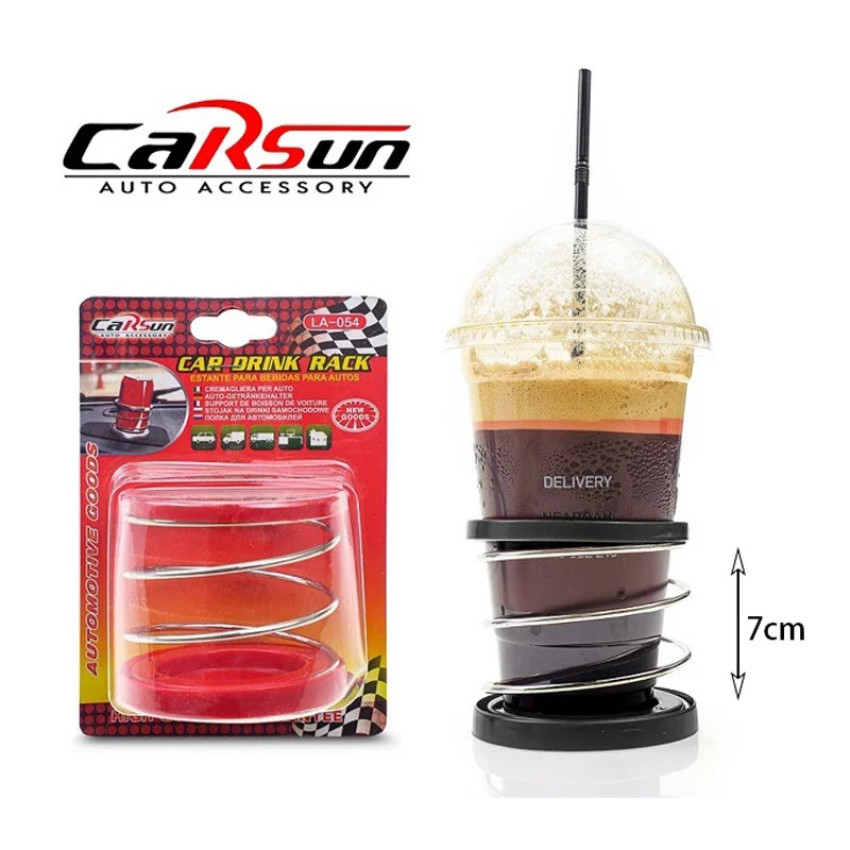 Carsun LA-054 Ποτηροθήκη Αυτοκινήτου 1 Θέσης με Αυτοκόλλητη Ταινία 8x7cm – Χρώμα: Κόκκινο