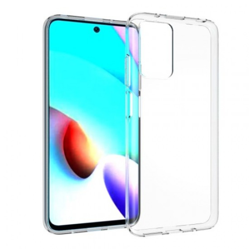 Θήκη Πλάτης Σιλικόνης Απλή για Xiaomi Redmi 10 - Χρώμα: Διάφανο
