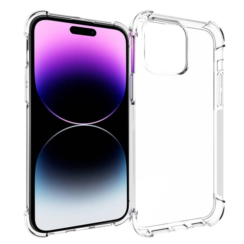 Θήκη Πλάτης Σιλικόνης Anti Shock για Apple iPhone 15 Pro - Χρώμα: Διάφανο