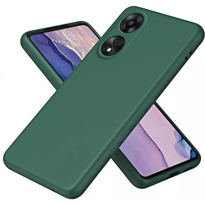 Θήκη Πλάτης Σιλικόνης Απλή για Oppo A58/A78 - Χρώμα: Σκούρο Πράσινο
