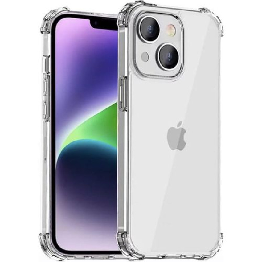 Θήκη Πλάτης Σιλικόνης Anti Shock για Apple iPhone 13 - Χρώμα: Διάφανο