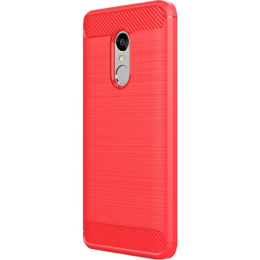 Θήκη Πλάτης Σιλικόνης Carbon για Xiaomi Redmi 5 Plus - Χρώμα: Κόκκινο