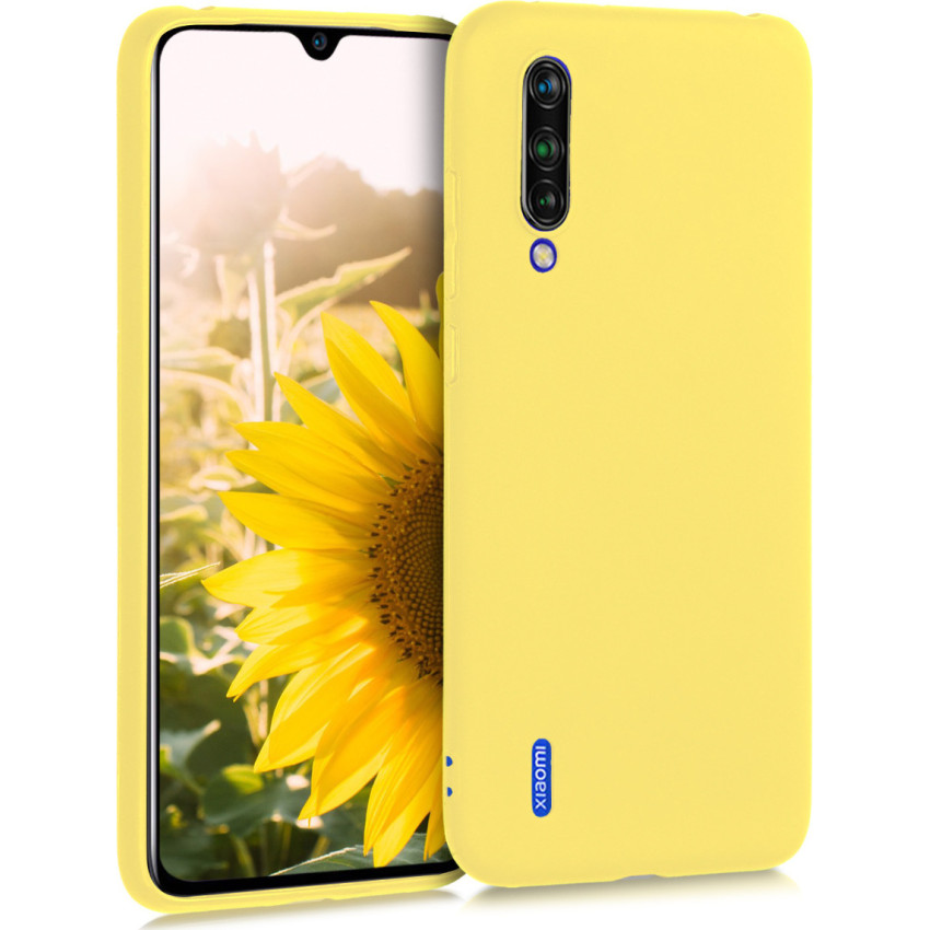 Θήκη Πλάτης Σιλικόνης Απλή για Xiaomi Mi 9 Lite - Χρώμα: Κίτρινο