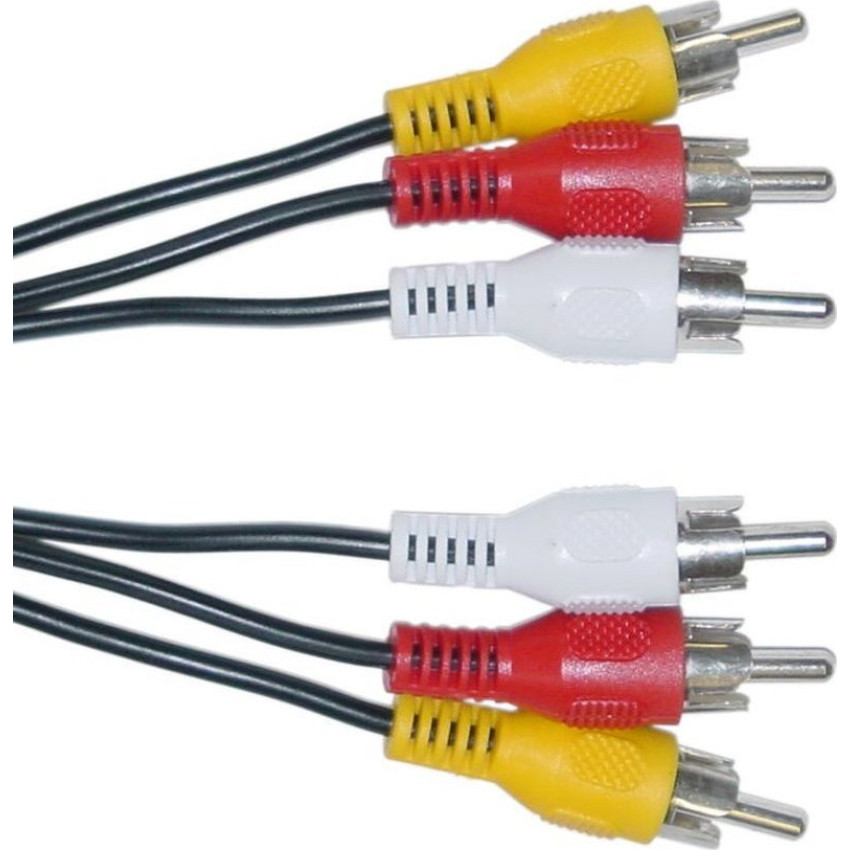 Καλώδιο 3x RCA Male - 3x RCA Male 1.5m - Χρώμα: Μαύρο
