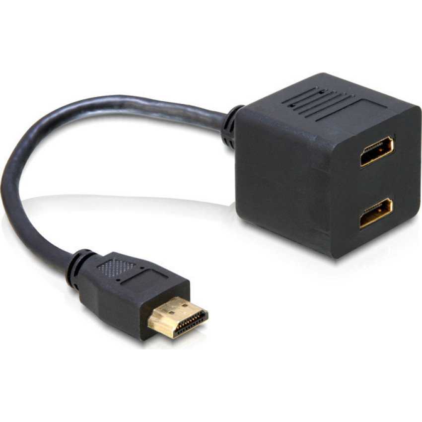 Μετατροπέας HDMI Male σε HDMI 2x Female - Χρώμα: Μαύρο
