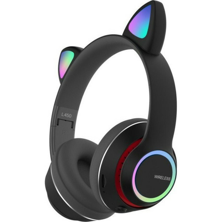 Ασύρματα / Ενσύρματα Bluetooth Ακουστικά CAT LED RGB L450 - Χρώμα: Μαύρο