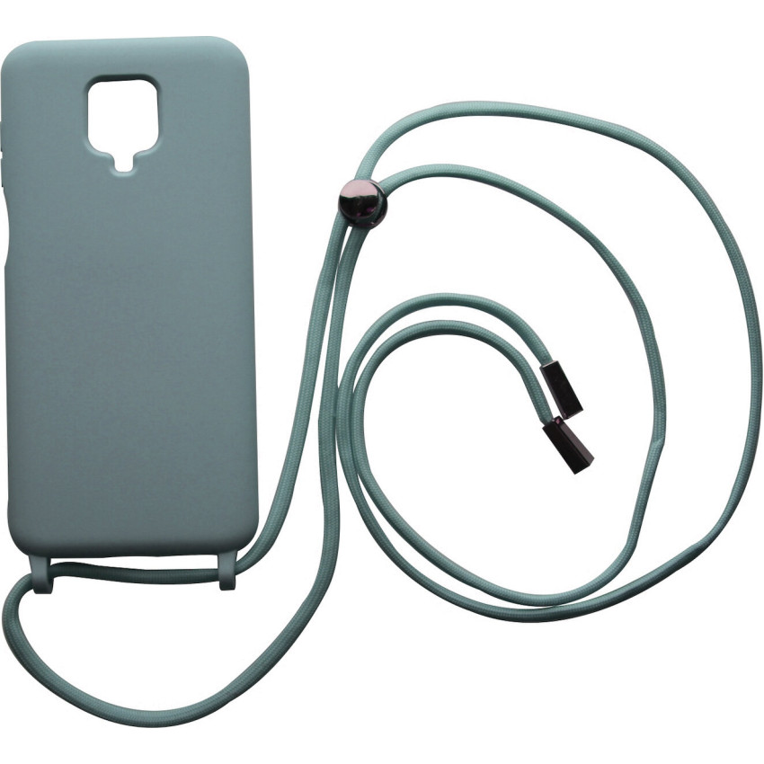 Θήκη Σιλικόνης Πλάτης με Λουράκι για Xiaomi Redmi 9 Pro / 9S / 9 Pro Max - Χρώμα: Μπλε
