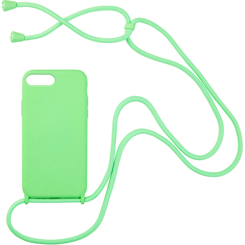 Θήκη Σιλικόνης με Λουράκι για iPhone 7 / 8 Plus - Χρώμα: Ανοιχτό Πράσινο