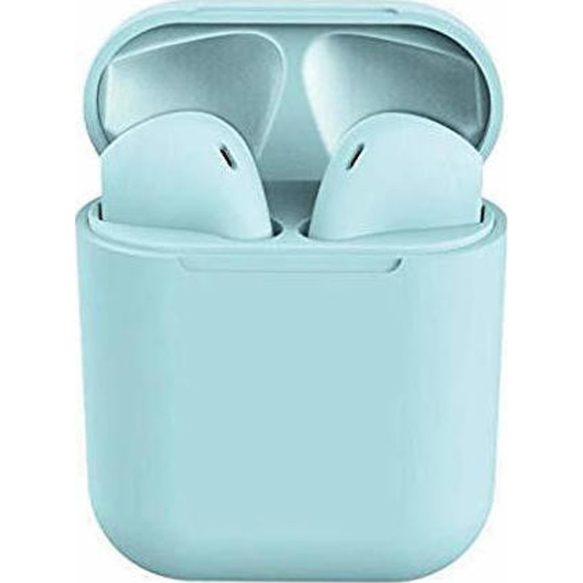 inPods 12 Earbud Bluetooth Handsfree Ακουστικά με Αντοχή στον Ιδρώτα και Θήκη Φόρτισης - Χρώμα: Γαλάζιο