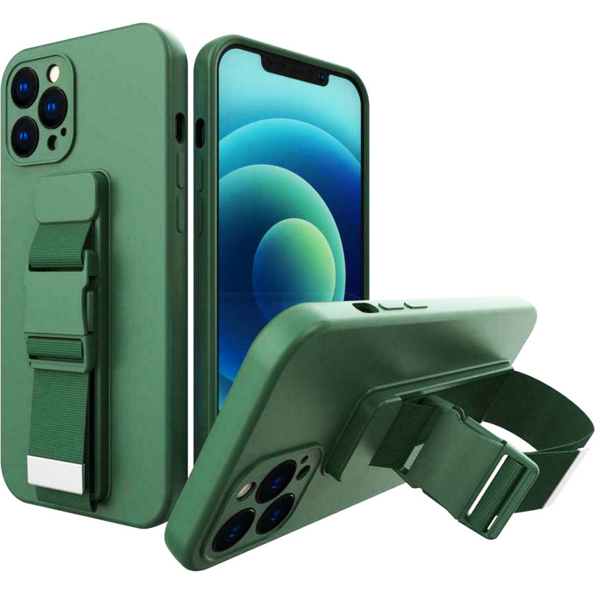 Θήκη Σιλικόνης Πλάτης με Ζώνη για iPhone 13 Pro Max - Χρώμα: Πράσινο