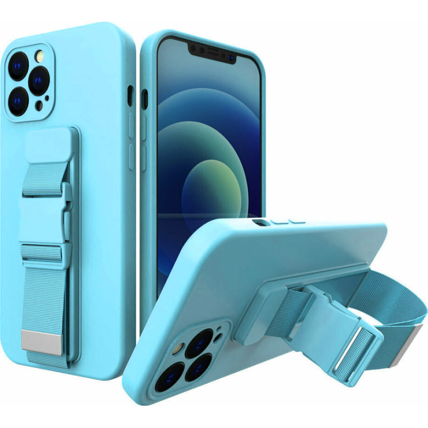 Θήκη Σιλικόνης Πλάτης με Ζώνη για iPhone 13 Pro Max - Χρώμα: Μέντα