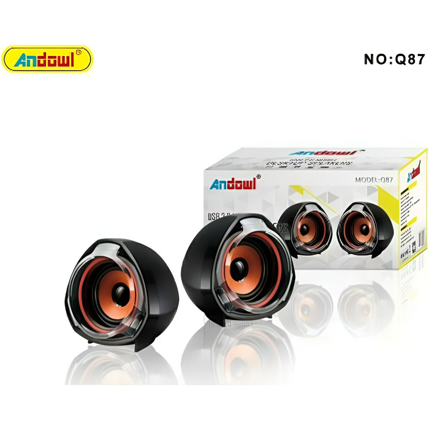 Andowl Q87 Ηχεία Υπολογιστή Multimedia 2.0 - Χρώμα: Μαύρο