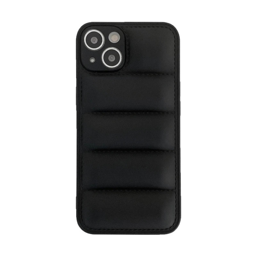 Θήκη Πλάτης Σιλικόνης Puffer Jacket για Apple iPhone 14 Pro Max - Χρώμα: Μαύρο