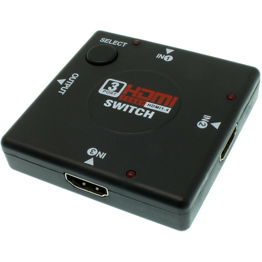 Διακόπτης HDMI με 3 Εισόδους & 1 Έξοδο 1080P 2K HDMI Switch - Χρώμα: Μαύρο