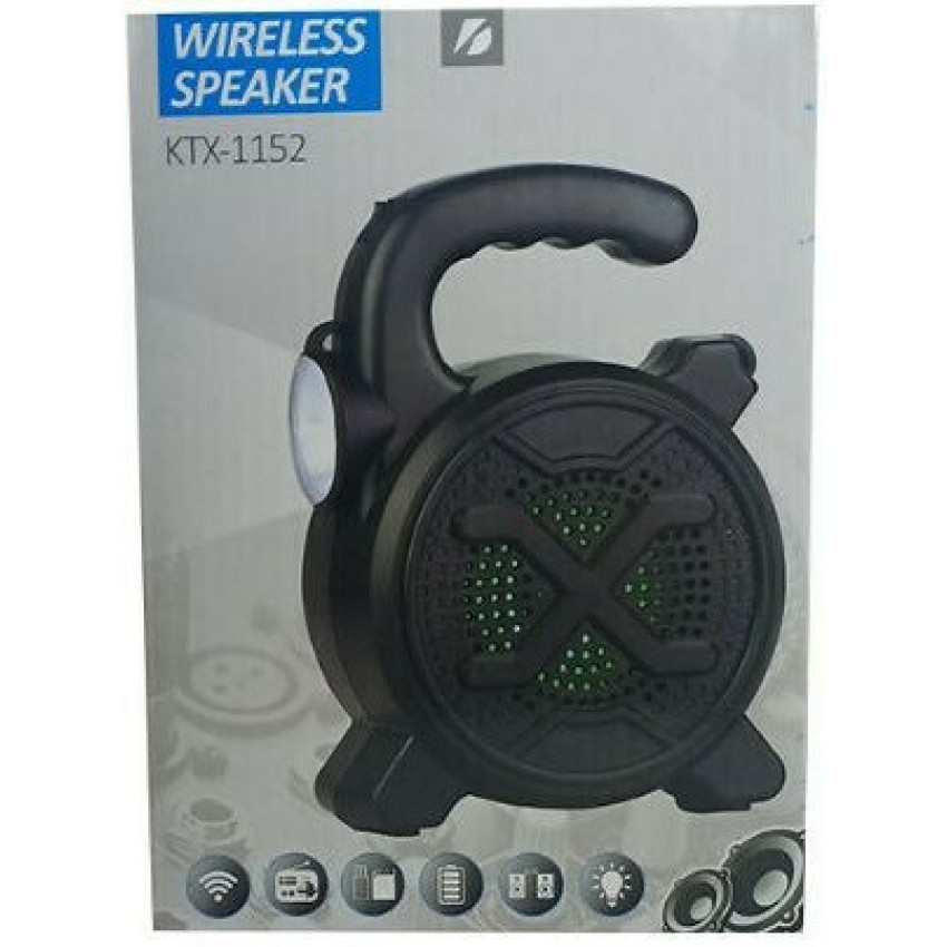 Φορητό Bluetooth Ηχείο με Λειτουργία Karaoke με Φακό KTX-1152 - Χρώμα: Μαύρο