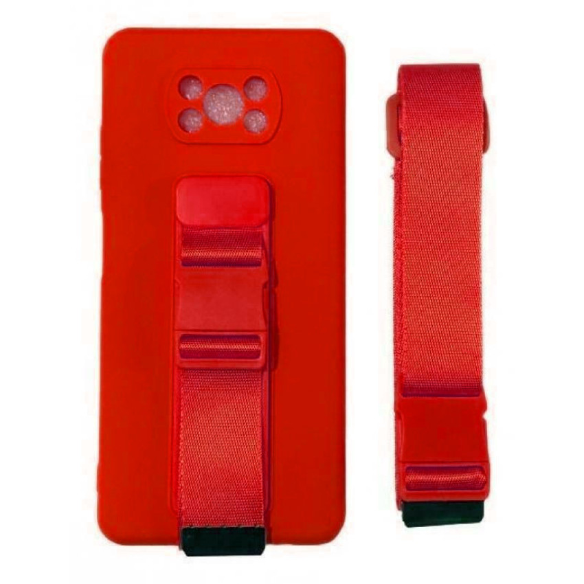 Θήκη Σιλικόνης Πλάτης με Ζώνη για Xiaomi Poco X3 / X3 Pro - Χρώμα: Κόκκινο