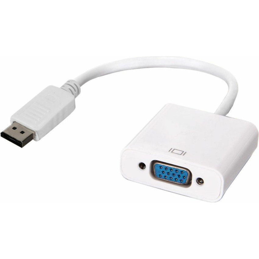 Μετατροπέας Display Port σε VGA DisplayPort Male σε VGA Female - Χρώμα Λευκό