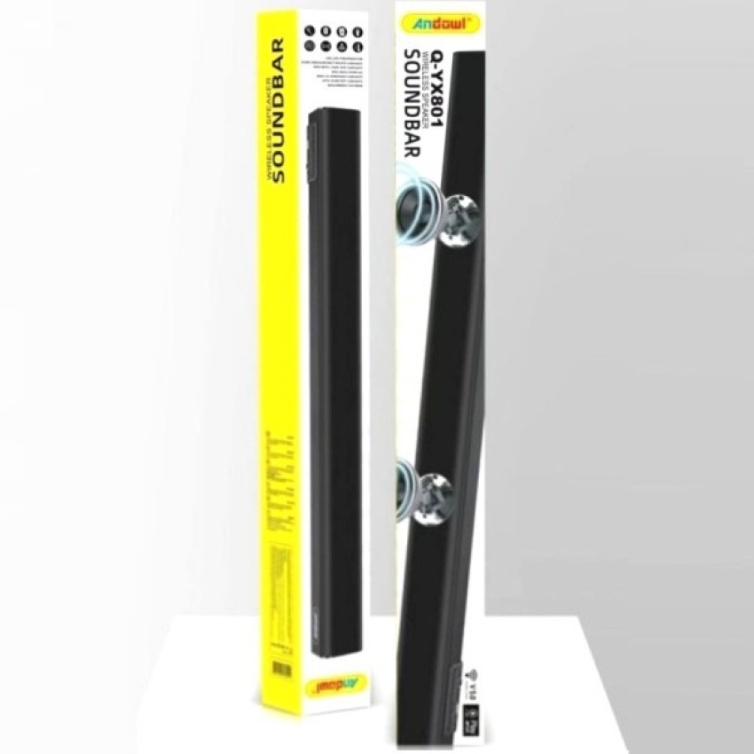 Andowl Q-YX801 Ασύρματη Επαναφορτιζόμενη Μπάρα Ήχου Bluetooth με Τηλεχειριστήριο Μαύρο