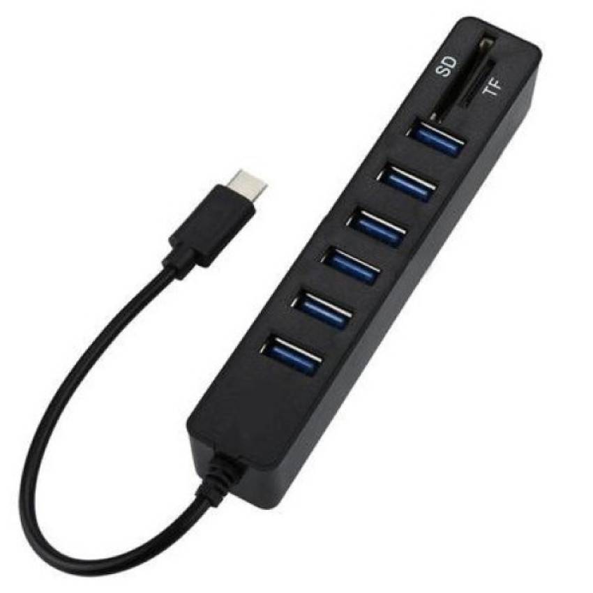 Andowl Q-HU300B USB 3.0 Hub 8 Θυρών με Σύνδεση USB-A - Χρώμα: Μαύρο