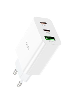 Hoco C99A Charger with USB-A Port and 2 USB-C Ports 20W Power Delivery / Quick Charge 3.0 - Color: White