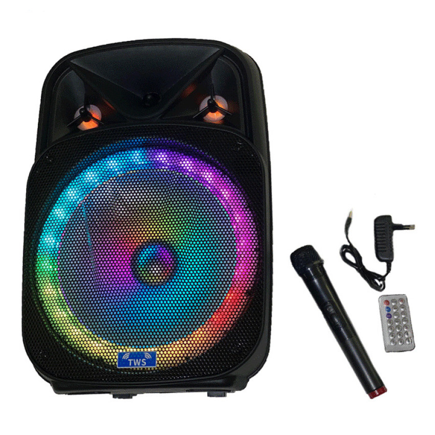 PZX GZ-W1312 Ασύρματο Bluetooth Ηχείο 12'' με Σύστημα Karaoke, Ασύρματo Μικρόφωνo - Χρώμα: Μαύρο