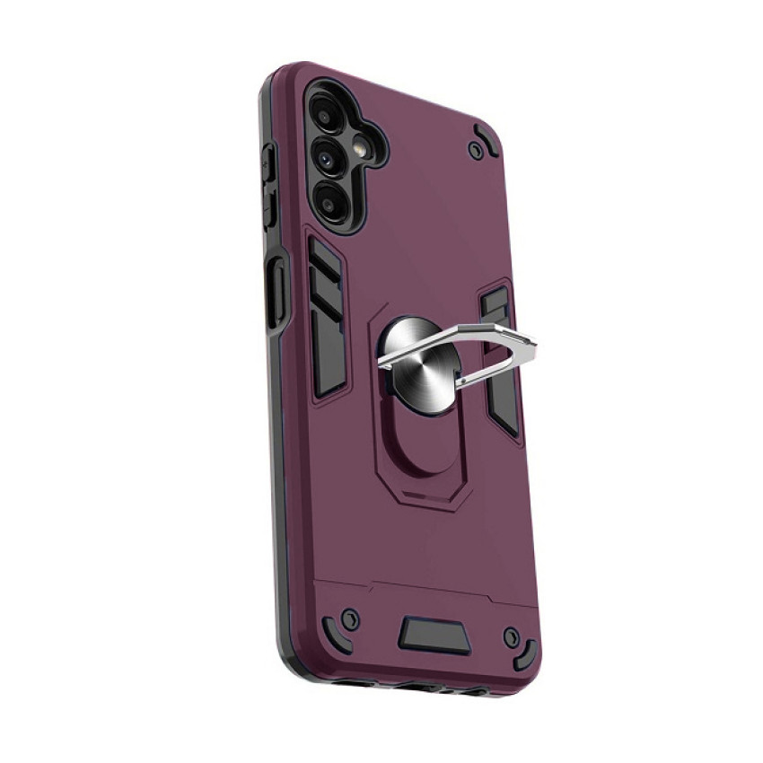 Σκληρή Θήκη Πλάτης Armor με Βάση Στήριξης για Samsung Galaxy A34 - Χρώμα: Μπορντό